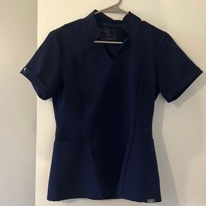 Figs Inala Slim Scrub Top, Navy, Small